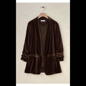 NWOT Coldwater Creek 22W Chocolate Velvet Jacket